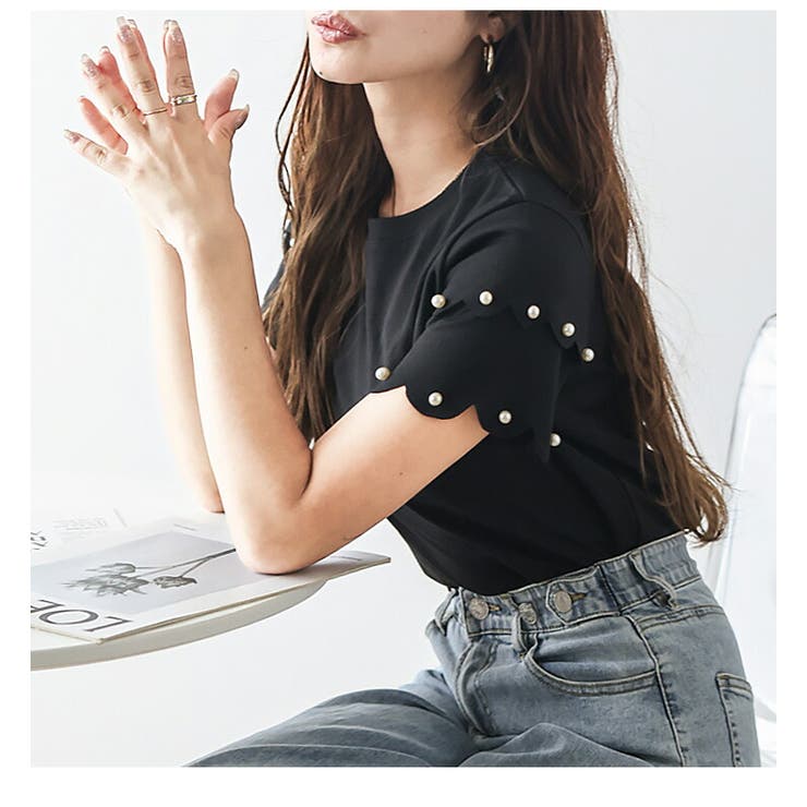 スカラップ パール ティアードスリーブ | AMELY | 詳細画像12 