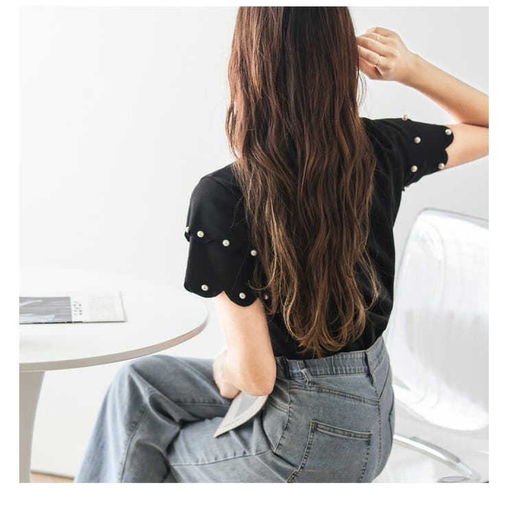 スカラップ パール ティアードスリーブ | AMELY | 詳細画像13 