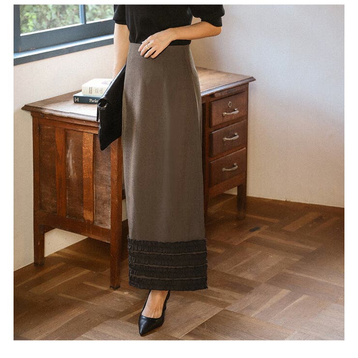 スカート ロングスカート フリル | AMELY | 詳細画像7 