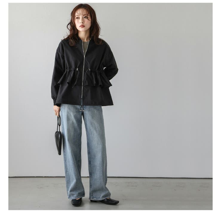 フリル ライトブルゾン ドローコード[品番：AMLW0003002]｜AMELY