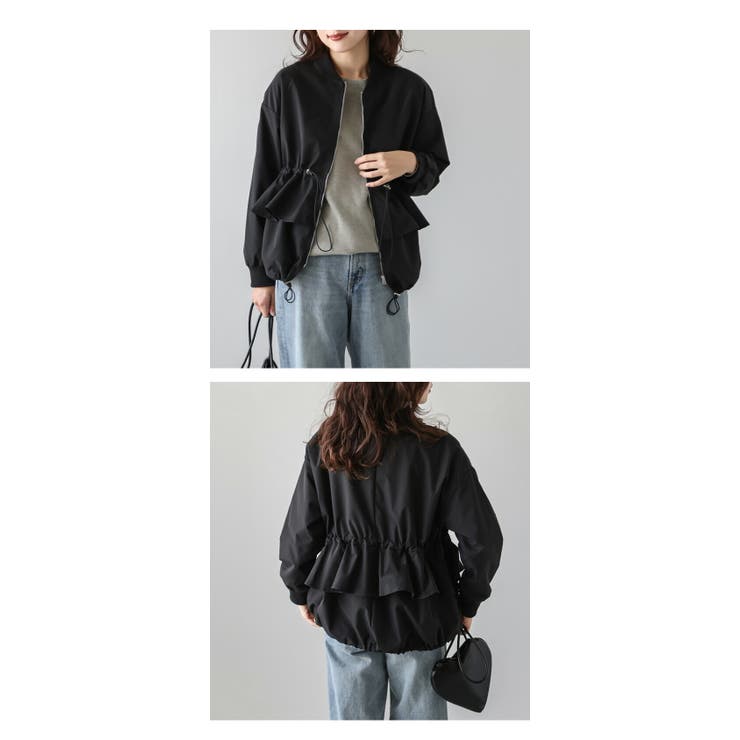 フリル ライトブルゾン ドローコード[品番：AMLW0003002]｜AMELY