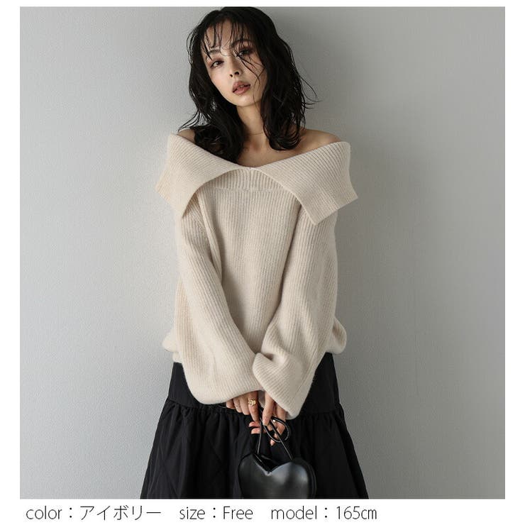 ニット ケープカラー ボートネック | AMELY | 詳細画像5 