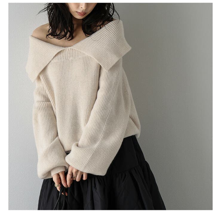 ニット ケープカラー ボートネック | AMELY | 詳細画像7 