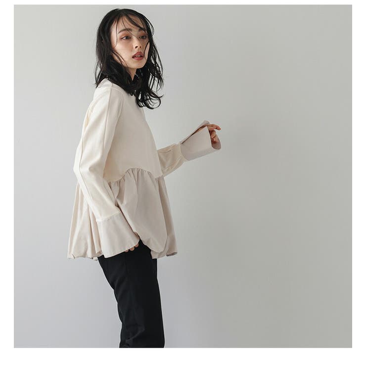 バルーンペプラム スリット カフス[品番：AMLW0002998]｜AMELY