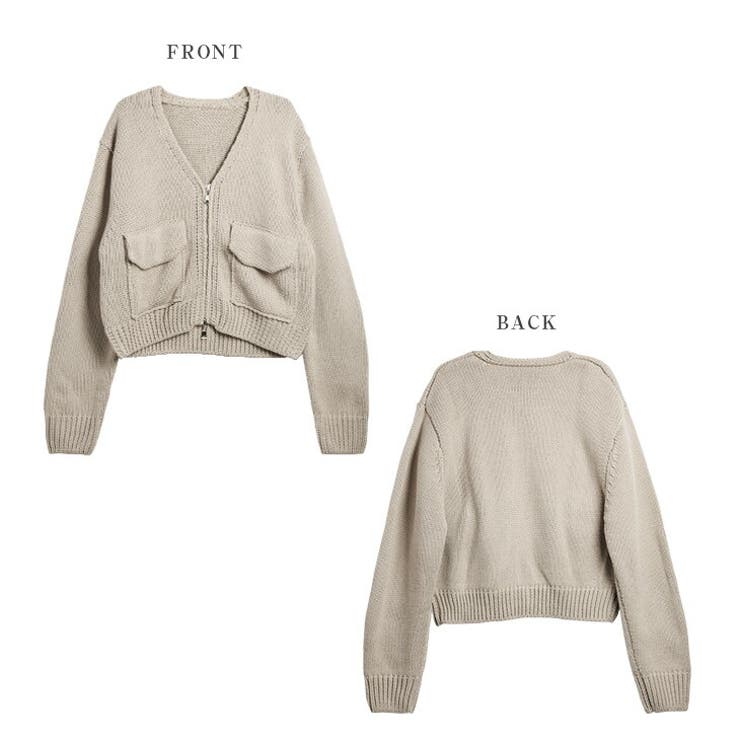 ニットカーディガン ダブルジップ 厚手[品番：AMLW0003018]｜AMELY 