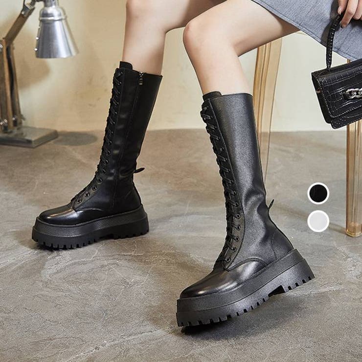 編み上げ ロングブーツ レディース 品番 Amlw Amely エメリー のレディース ファッション通販 Shoplist ショップリスト