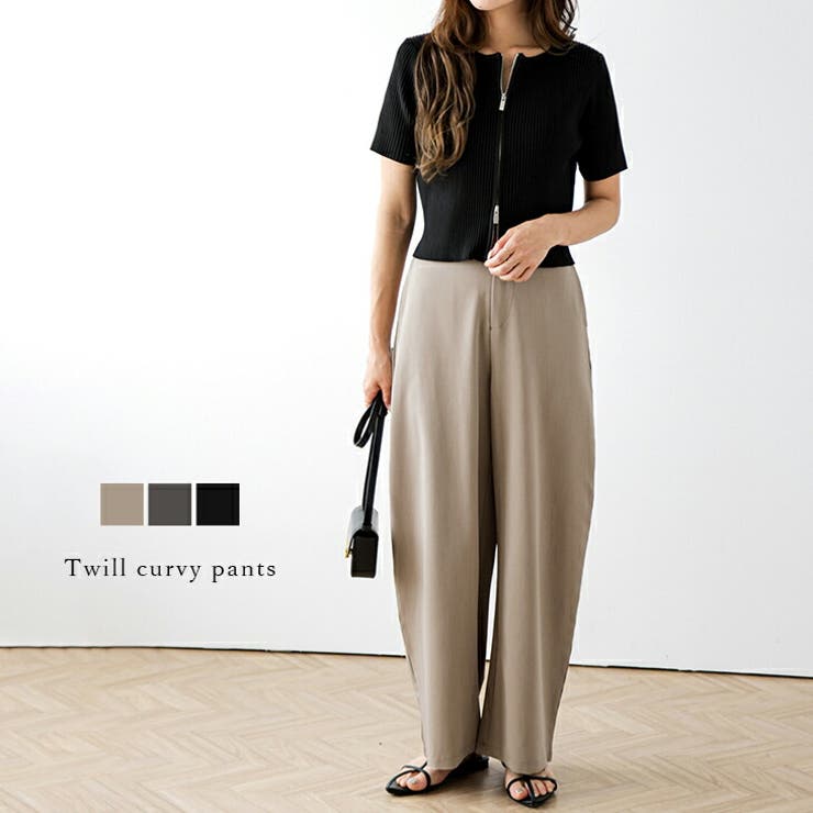 カーヴィーパンツ ボトムス スラックス | AMELY | 詳細画像1 