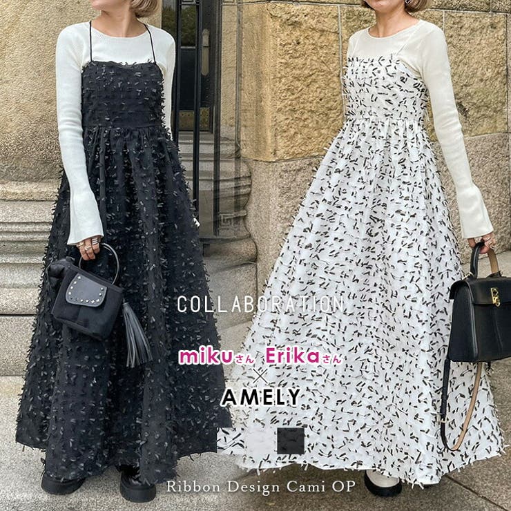 キャミワンピ リボン風デザイン バックリボン | AMELY | 詳細画像1 