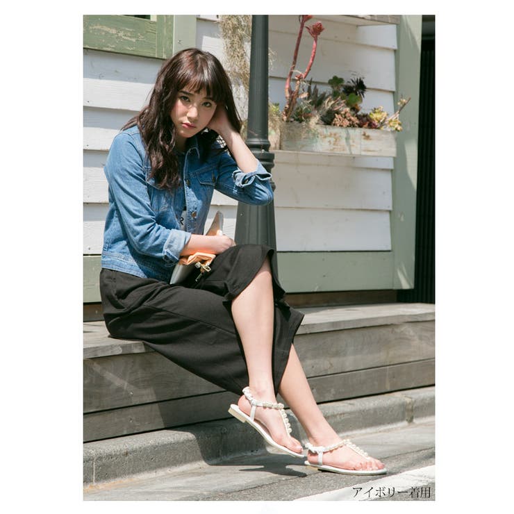 低反発インソール！パール付きフラットトングサンダルぺたんこ レディース Tストラ… | AmiAmi | 詳細画像7 