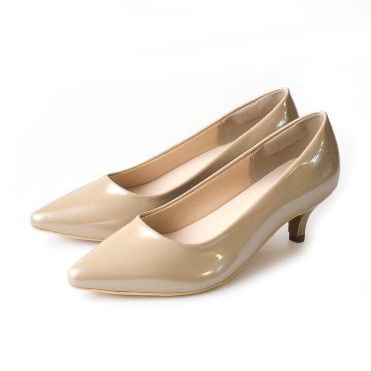 パールベージュ(エナメル) | 5センチヒール 走れる パンプス レディース | AmiAmi