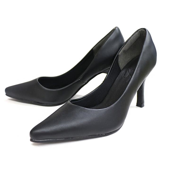 ブラック(スムース) | 低反発クッション 美脚 パンプス レディース | AmiAmi