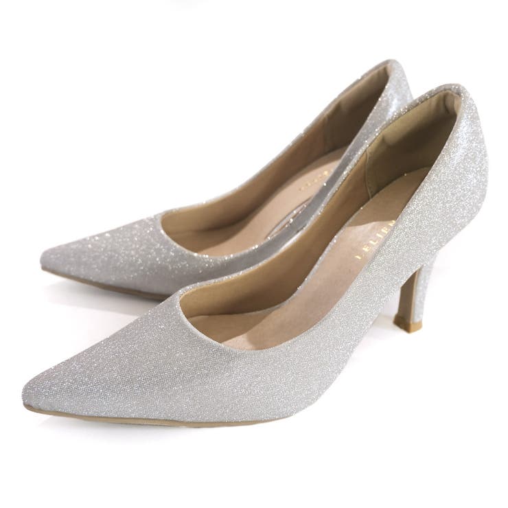 シルバー(グリッター) | 低反発クッション 美脚 パンプス レディース | AmiAmi