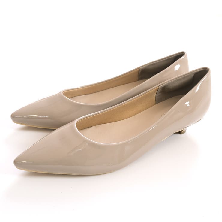 グレージュ(エナメル) | 3センチヒール 走れる パンプス レディース | AmiAmi