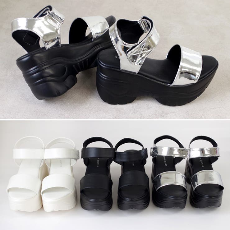 厚底スポーツサンダル 9センチヒール レディース[品番：BNZS1683239