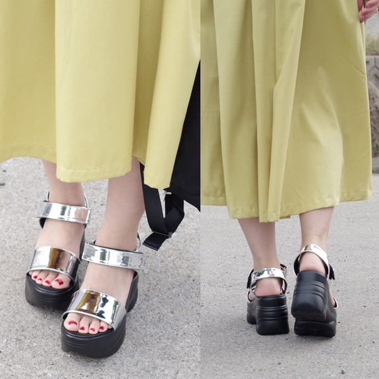 厚底スポーツサンダル 9センチヒール レディース[品番：BNZS1683239