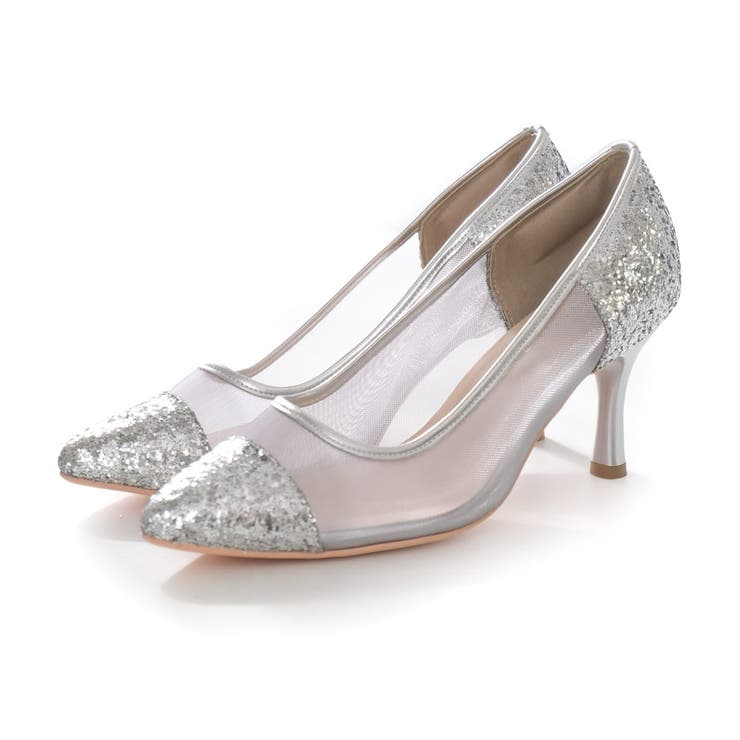 シルバー(チュール) | 7センチヒール 走れる パンプス レディース | AmiAmi