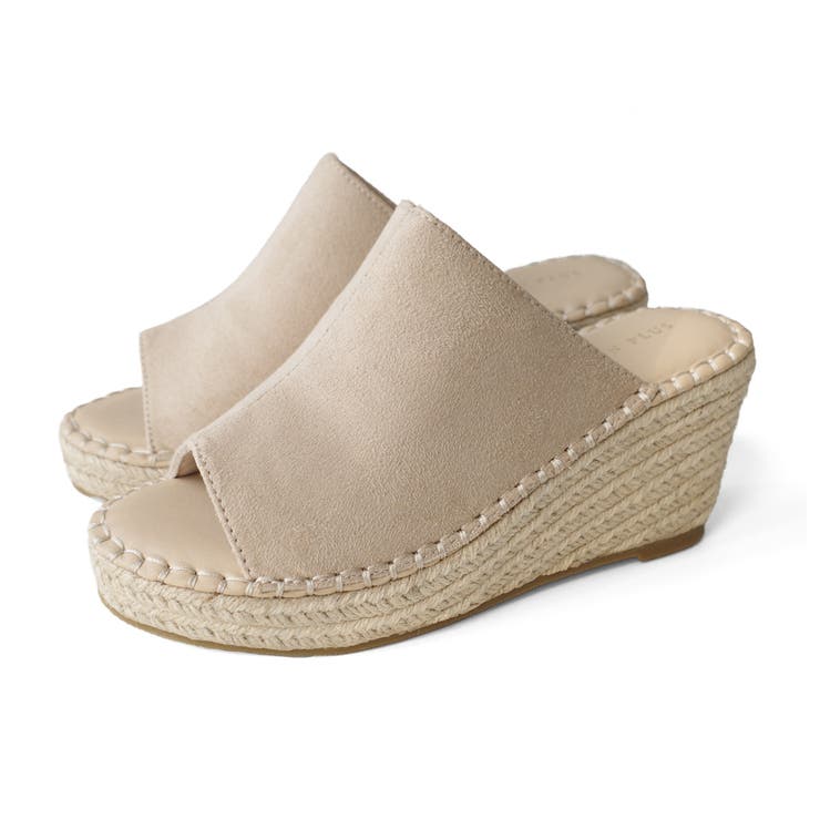 厚底 ジュート ウェッジ サンダル レディース[品番：BNZS0001352