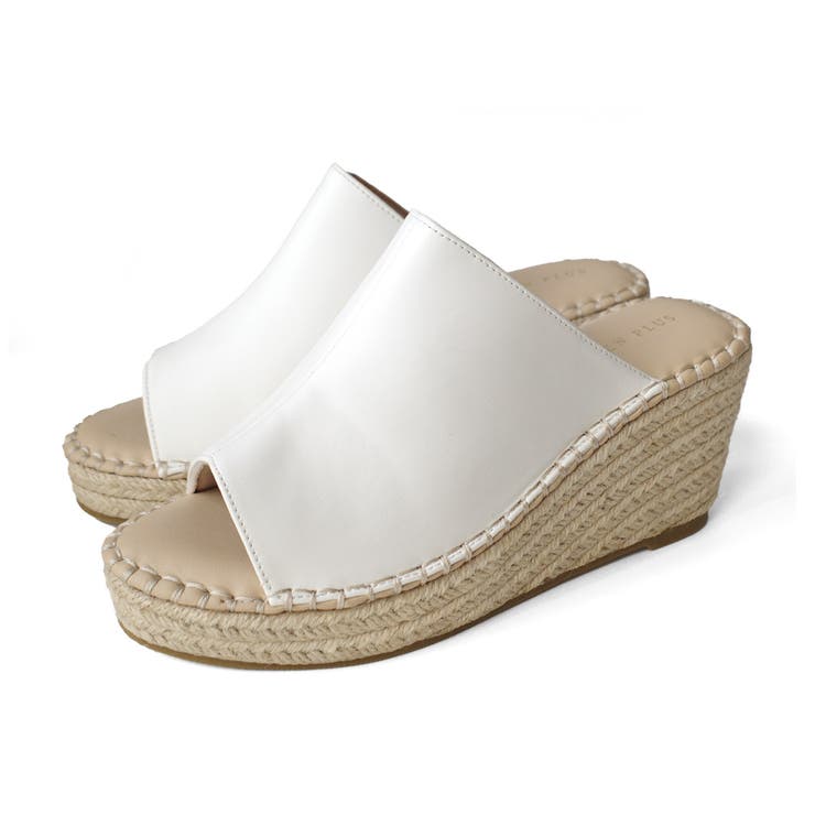 ホワイト(スムース) | 厚底 ジュート ウェッジ サンダル レディース | AmiAmi