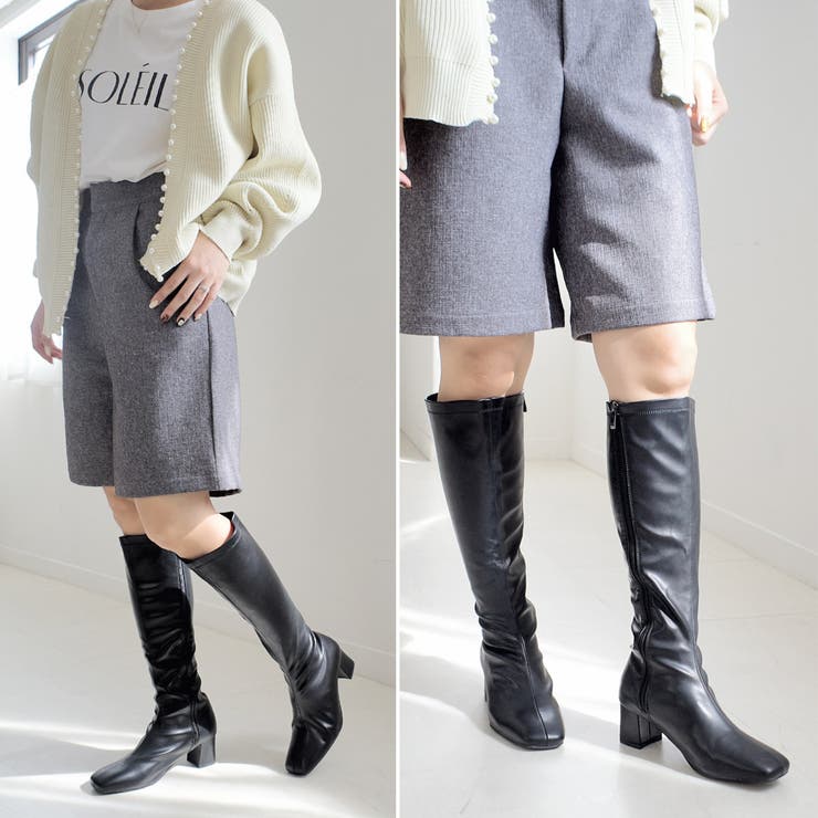 ストレッチ ロングブーツ レディース[品番：BNZS1683627