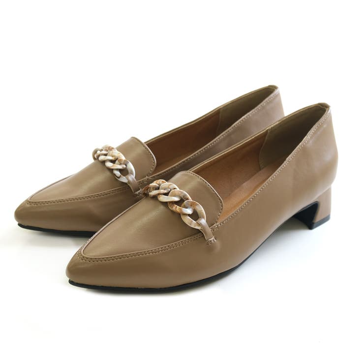 モカ(スムース) | チェーン付き ローファー レディース | AmiAmi