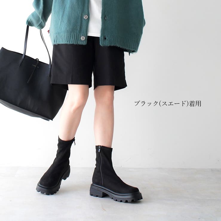 厚底 トラックソール ブーツ レディース[品番：BNZS1683677