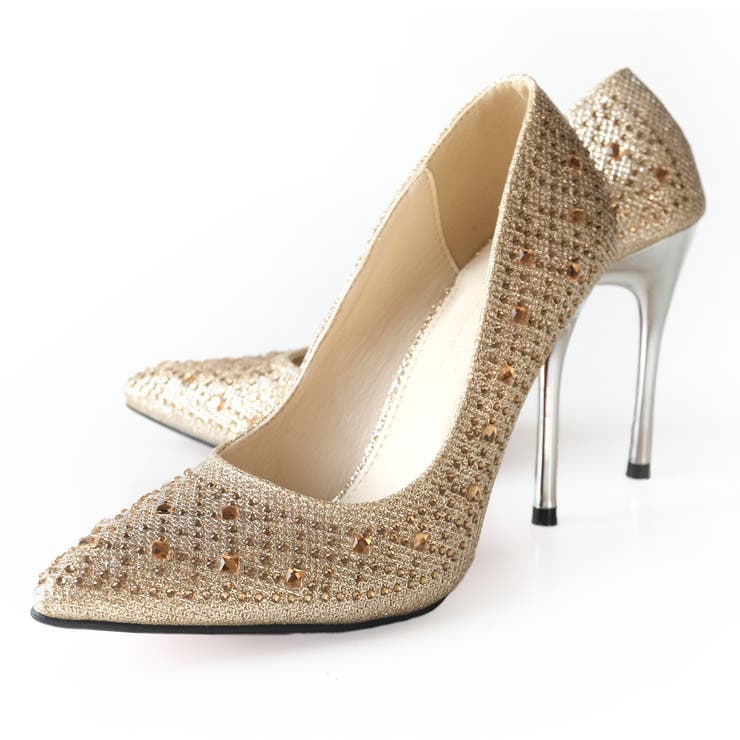 ゴールド | ビジュー パーティ パンプス レディース | AmiAmi