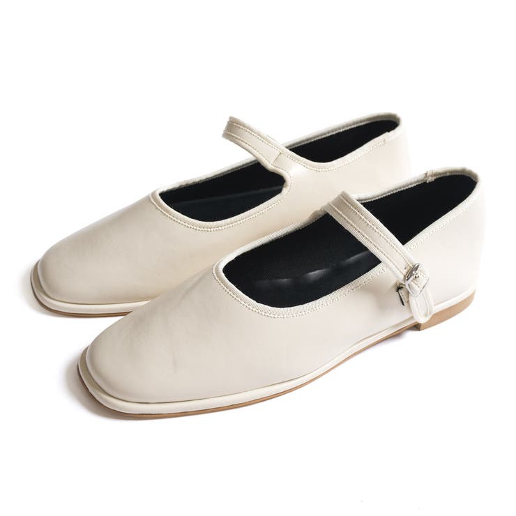 アイボリー | ストラップ フラット シューズ レディース | AmiAmi