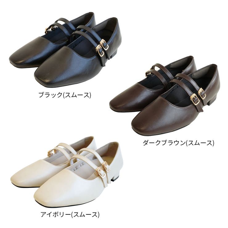 【値下げ】OHGA ダブルストラップパンプス OHGA◇ダブルストラップパンプス/24cm/BLK/OHGA-105 : セカンド