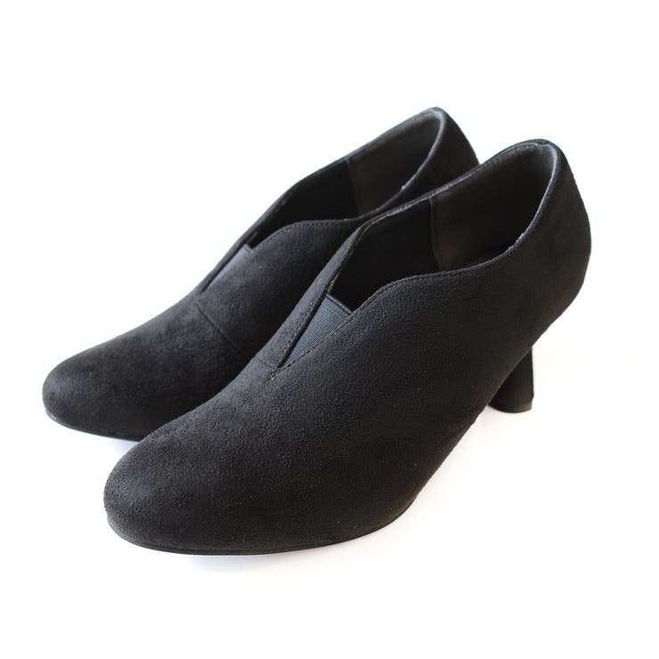 ブラック(スエード) | Vカット ブーティ レディース | AmiAmi