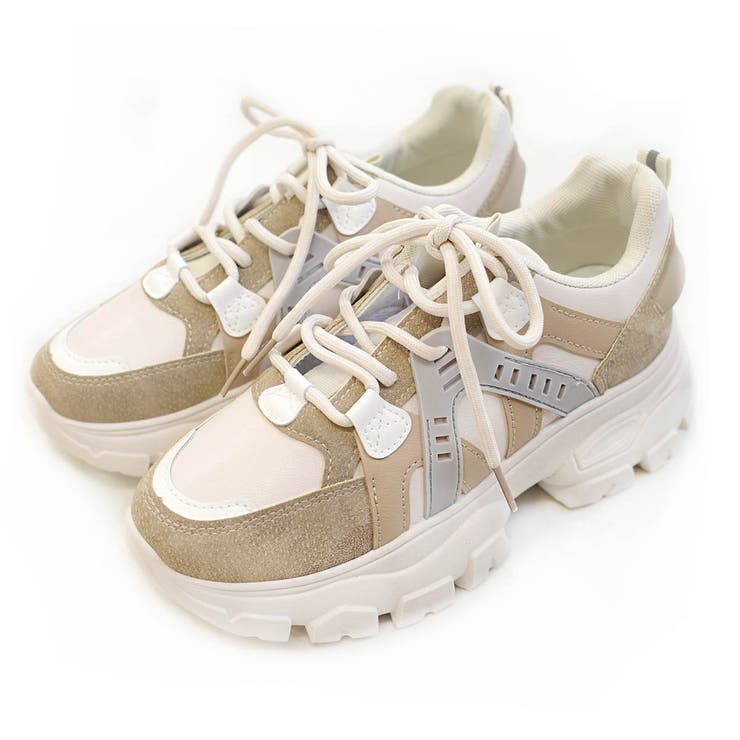 ベージュ | スニーカー 厚底 ダッドスニーカー レディース | AmiAmi