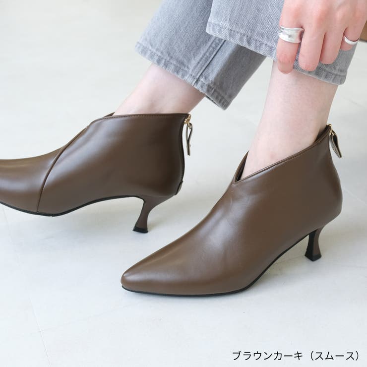 Riz&raffinee ショートブーツ　パンプス リズ ラフィーネ Riz raffinee チャンキーヒールショートブーツ