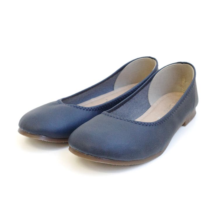 ネイビー | 日本製 フラット パンプス レディース | AmiAmi