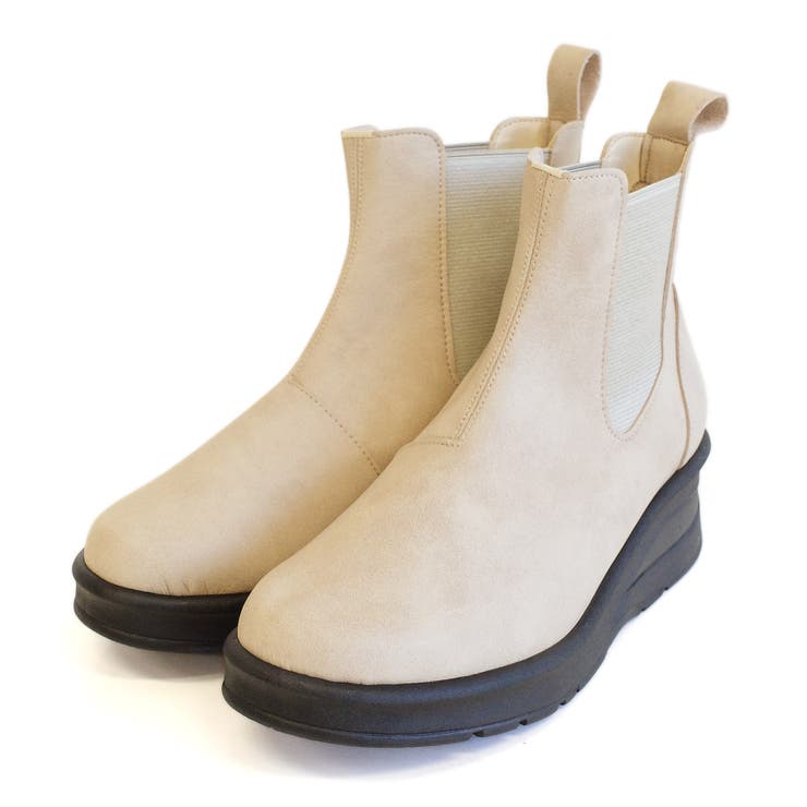 アイボリー | 日本製 雨晴れ兼用 サイドゴアブーツ レディース | AmiAmi
