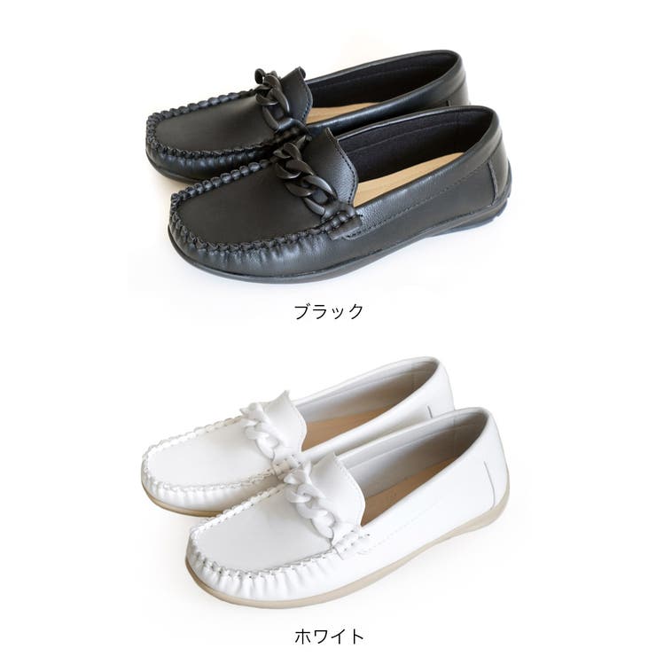 チェーンモチーフ やわらか ドライビングシューズ レディース