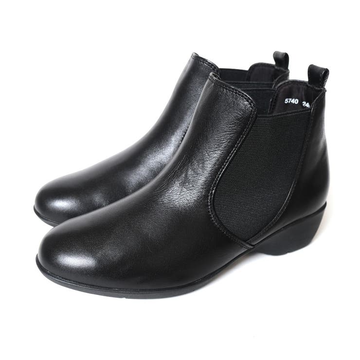 ブラック | 本革 ショートブーツ レディース | AmiAmi