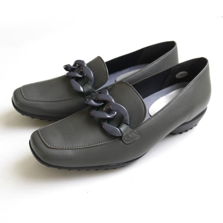 グレー | 日本製 本革 ローファー レディース | AmiAmi