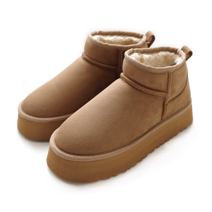 『新品』UGG クラシックミニ　プラットフォーム　厚底　ムートンブーツ　キャメル