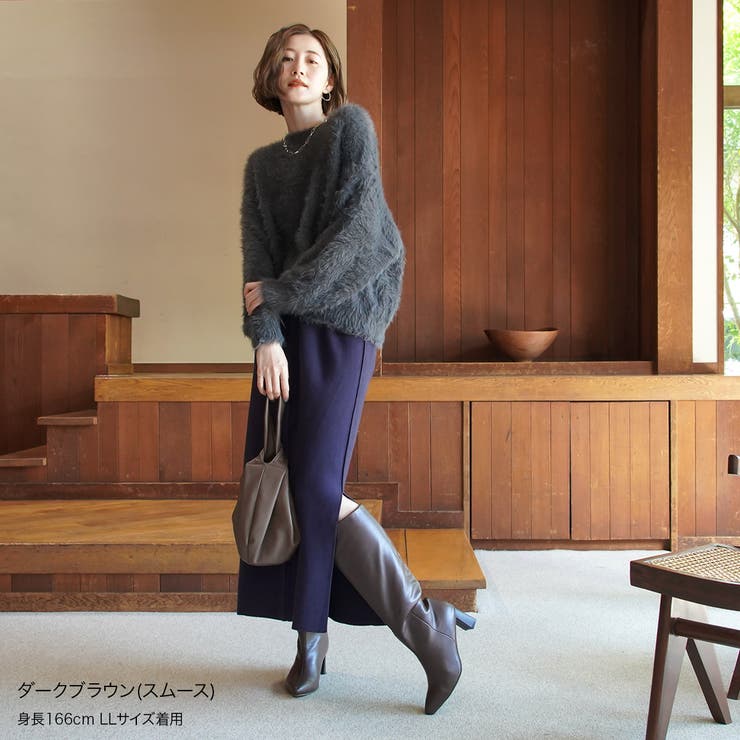 大人の上質  アーモンドトゥ ロングブーツ レディース[品番：BNZS1684150 靴
