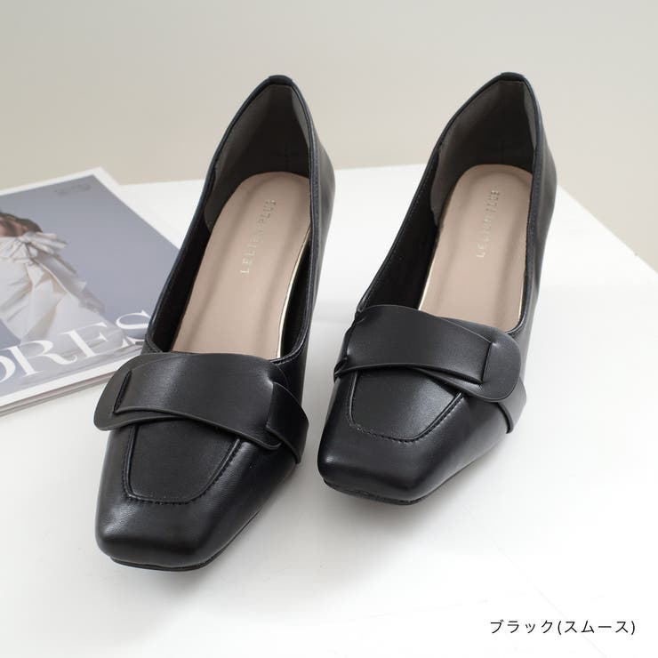 スクエアトゥ プレートヒール パンプス レディース | AmiAmi | 詳細画像4 