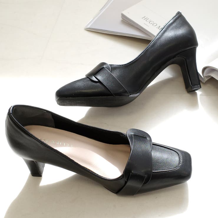 スクエアトゥ プレートヒール パンプス レディース | AmiAmi | 詳細画像13 