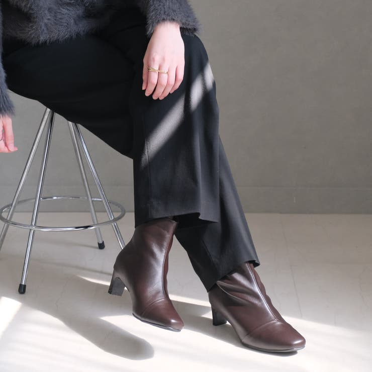 裏起毛 プレートヒール ショートブーツ レディース | AmiAmi | 詳細画像17 