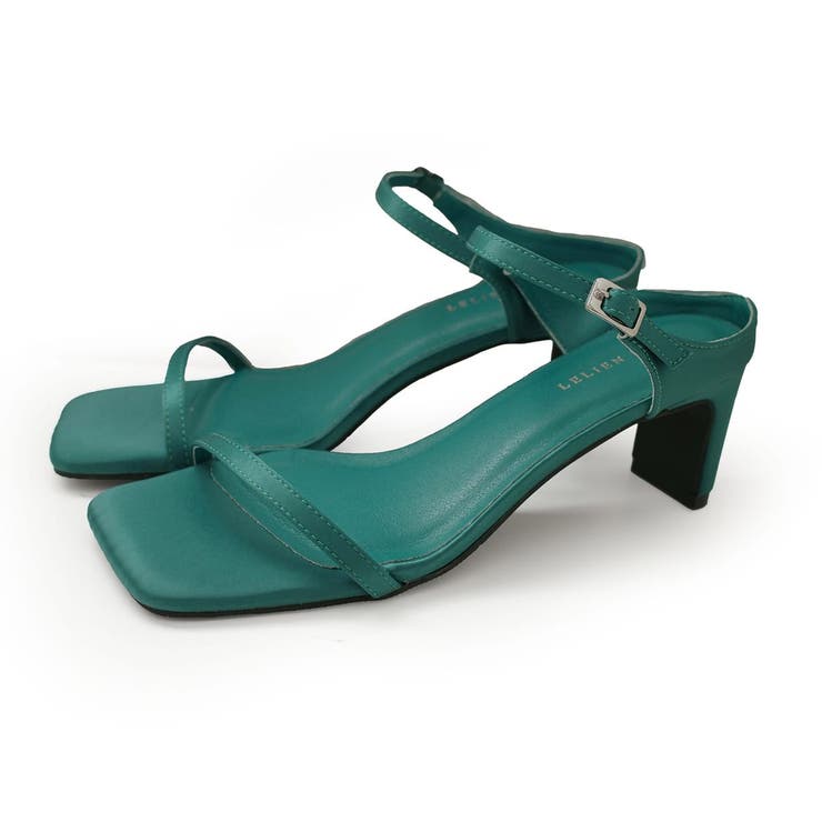 ダークティール(サテン) | スクエアトゥ ストラップ サンダル レディース | AmiAmi