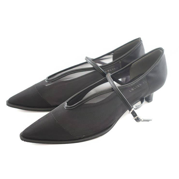 ブラック(チュール) | メリージェーン ストラップ パンプス レディース | AmiAmi