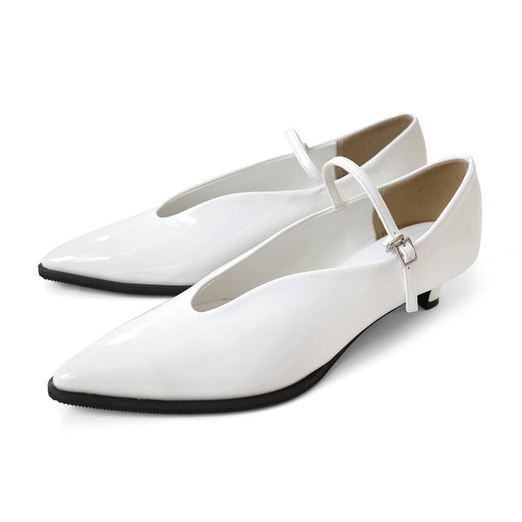 ホワイト(エナメル) | メリージェーン ストラップ パンプス レディース | AmiAmi