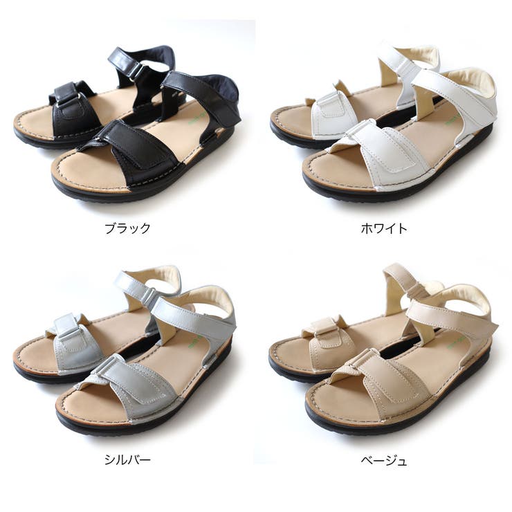 本革 ウェッジソール サンダル レディース[品番：BNZS1684325