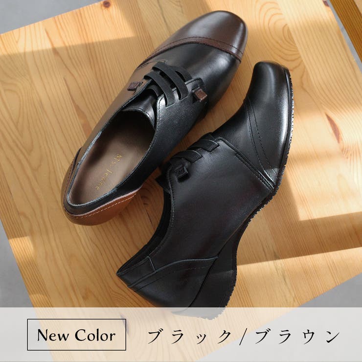 本革 ウェッジソール スニーカー レディース[品番：BNZS1684362