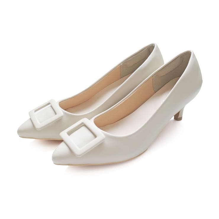アイボリー(スムース) | 走れる バックル パンプス レディース | AmiAmi