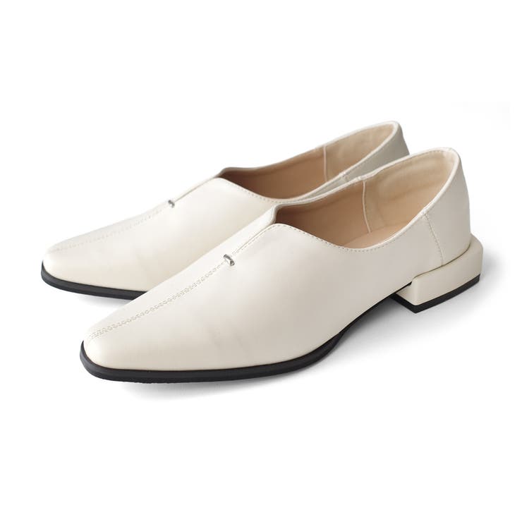 アイボリー | Vカット ローヒール パンプス レディース | AmiAmi