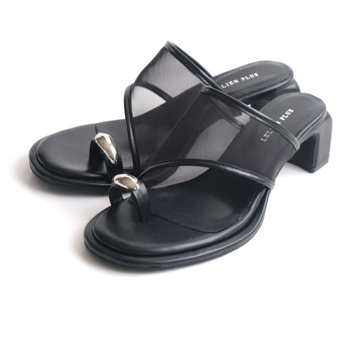 ブラック(メッシュ) | サムリング サンダル レディース | AmiAmi