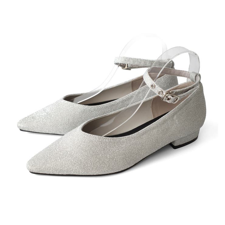 シルバー(メタリック) | 外せる ストラップ パンプス レディース | AmiAmi